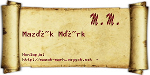 Mazák Márk névjegykártya