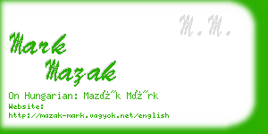 mark mazak business card